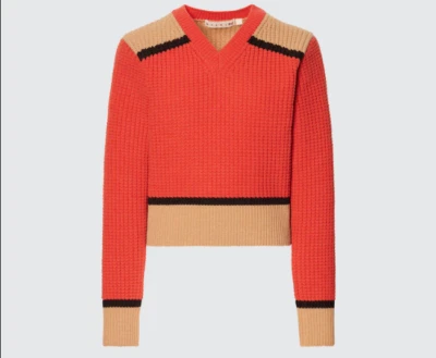 Uniqlo + Marni collaboration popcorn knit V-neck sweater long sleeve L