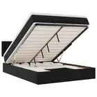Ottoman Bed with Mattress Bed Base Bed Frame Black Double Faux Leather vidaXL
