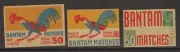 MATCHBOX LABEL SWEDEN- Bantam x3 different- **