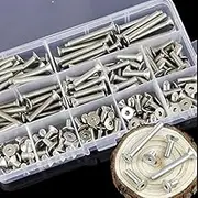 260Pcs/set M3 M4 M5 304 Stainless Steel Flat and Hexagon Socket Head Cap Screws Hex Socket Bicycle Bolts Kit - (Color: M4)