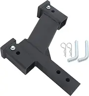 Silscvtt 2 inch Receiver Adjustable Trailer Dual Hitch Extension 2 inch Riser and 10 inch Drop 2 inch Solid Shank 10000 LBS Capacity with Pin Clip Matte Black Powder Coated