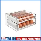 # Egg Storage Box Double-Layer Drawer Type 32 Grid Egg Holder for Fridge (White)