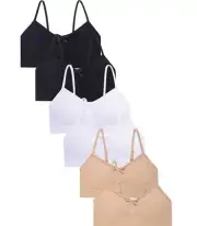1 3 6 Popular Girls Adjustable Seamless Cami Bras Removable Padding Color Sofra