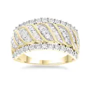 Fancy Dress Ring with 1/2ct of Diamonds in 9kt Yellow Gold
