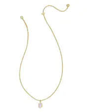 Kendra Scott Hallie Mother Of Pearl Pendant Necklace in Gold Tone, 18