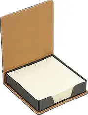 uxcell 140 Sheets Leather Sticky Notes Holder, 10in Post Notes Holder Storage Box Desktop Mini Case Business Card Holder Memo Pad Organizer for Desk Home Office Books Notebook, Blue