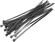 100pcs Cable Zip Ties Medium Duty 250mmx4.8mm, Premium Plastic Wire Ties with 20Kgs Tensile Strength, Self-Locking Black Nylon Tie Wraps for Indoor and Outdoor