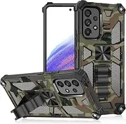 [Monwutong] Phone Case for Samsung Galaxy A73 5G,Army Camouflage Case with Military Grade Protection Drop-Tested and Built-in Kickstand Cover for Samsung Galaxy A73 5G MC Army Green