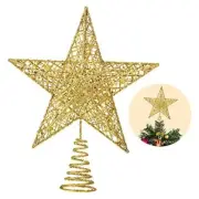 Christmas Tree Toppers Xmas Glitter Gold Hollow Star Treetop Topper for