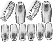 HOMSFOU 10Pcs Drawstring Cord Locks Durable Alloy Stoppers for Hoodies Sweatpants and More Smooth Surface Easy Grip Replacement Toggle for Tightening and Securing Cords