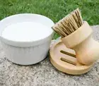 Lemon Scent Handmade Farmer House Style Dish Soap, Dish And Scrubber Set