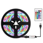 J USB Dimmable RGB Colorful LEDs Strips Light With IR Remote Control 16 Colo 3