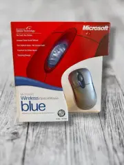 Microsoft Wireless Optical Mouse Blue K80-00004 USB PS/2 Windows Mac New Sealed