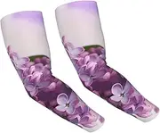 [FHEDVBN] Lilac Flowers Arm Sleeves Compression Arm Covers for Men Women Outdoor Sun Sleeves Cooling Sports Sleeve, Black