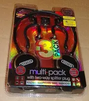 SENTRY FOLDING HEADPHONES, BUDS, EARHOOKS. 2 WAY SPLITTER PLUG. NEW IN PACKAGE