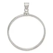 Sterling Silver Wideband Distinguished Coin Jewelry Polished And Diamond-Cut 39.4 X 3.1mm 1 Oz. Screw Top Bezel Pendant
