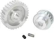 2 Pieces Metal Timing Pulley Gears, Inner Diameter 8mm, Slot Width 3mm, Motor Belt Gear Drive Wheel Gears, For CJ0618 Mini Lathe Accessories