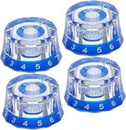 Abaodam 4pcs Electric Guitar Bass Volume Knobs Acrylic Guitar Control Knob Volume Tone Control Dome Knobs Instruments Replacement Parts