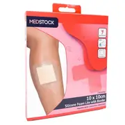MEDSTOCK Silicone Foam Lite with Border Multipack - 10cm x 10cm (Box of 2)