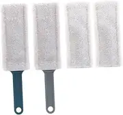 SHERCHPRY 1Set Household Blind Duster Multi Function Reusable Dust Cleaner with Replaceable Cloths Washable Duster Brush and for Cleaning Blinds and Hard to Reach Areas
