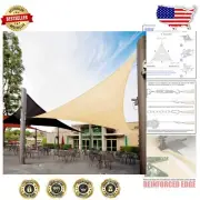 10' Beige Triangle Sun Shade Sail - 95% UV Protection, Heavy Duty, Custom Sizes