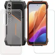 BMPNLSZ Transparent Cover for Oscal Pilot 1 + HD Tempered Glass, Silicone Shell TPU Bumper Protective Back Case - Scratch Screen Protector for Oscal Pilot 1 (6,67")