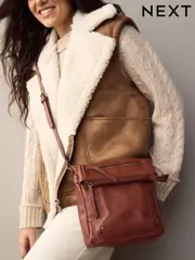 Tan Brown Washed Messenger Bag (AB3552) | $45