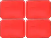 Pyrex 7210-PC 3-Cup Red Plastic Food Storage Replacement Lid Cover, Made in the