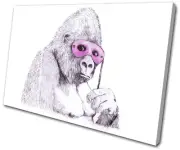 Banksy Painting Monkey Mask SINGLE CANVAS WALL ART Picture Print VA