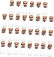 FUNOMOCYA 30pcs Mini Cork Glass Bottles DIY Wishing Bottles for Party Small Glass Containers for Crafts and Decor