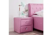 All 4 Kids Madelyn Pink PU Leather Bedside Table