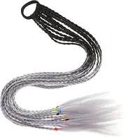 WOONEKY Braided Wigs Hair Extensions Lightweight Braided Ponytail with Hair Rope for Weddings Parties and Daily Wear No Shedding Comfortable Fit