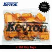 KEVRON KID-5 100 x ORANGE Plastic Click Key Ring Tags-FREE POST-LQQK! ID5