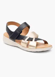 [Taking Shape] Taking Shape Adjustable Flex Sandal Size 38 in Black / Gold - Women's Shoes Black / Gold