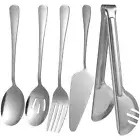 1 Set Serving Utensils Salad Serving Spoon Large Food Tong Fork Pizza Server