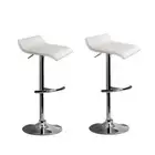 2x Bar Stools Adjustable Gas Lift Chairs White Modern Kitchen Dining Furni WH-X2