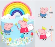 Peppa Pig and George Cake Topper Edible Icing Image Decorations Cut Out #532