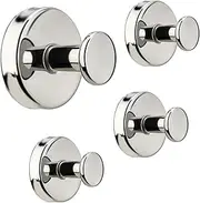 4Pcs Suction Cup Hooks,2025 Upgrade Adhesive Hooks,Stainless Steel Waterproof Shower Suction Hanger Wall Hooks for Shower Bathroom Hanging Towels,Mirrors,Robe,Glass Door,Window Hooks (4, Bright)