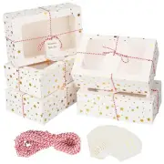 24 PCS Christmas Cookie Boxes for Gift Giving Golden Star White Bakery Boxes ...