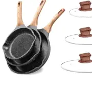 5-Ply Non-Stick Frying Pan Set with Tempered Glass Lids - Upgrade Your Kitchen