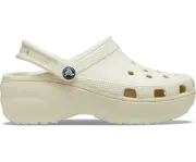 Crocs Womens Classic Platform Clog Sandals Slip On Shoes - Bone