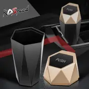 Gold Portable Vehicle Bin Dustbin Garbage Storage Box Trash Can w/ Removable Lid