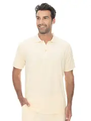 Mens Terry Towelling Polo Yellow