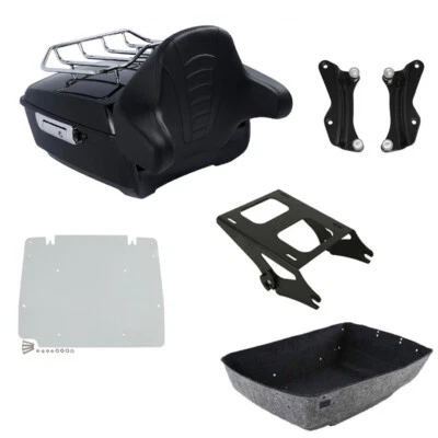 King Trunk Backrest Rack Mount Plate Docking Kit Fit For Harley Touring 14-2025