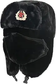 [Peosaard] Russian Hats for Man Women Thermal Hats with Ear Flap and Detachable Windproof Mask Breathable Winter Trapper Hat for Outdoor Activities Trapper Hat