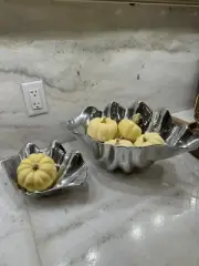 2 Vintage Clamshell Bowls Polished Cast Aluminum. From Freezer To Oven Ready