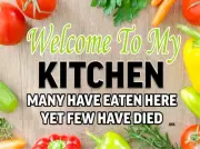 Rogue River Tactical Funny Welcome To My Kitchen Glass Cutting Board Decorati...