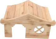 Happyyami Decorative Wooden Hamster Hideaway Squirrel Home Guinea Pig Cabin Pet Toys Accessory