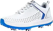 [PENXZT] Men's Golf Shoes Casual Spiked Golf Sneakers Waterproof Non-Slip Comfortable Lightweight Plus Size,B,7