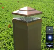 Set of 8 Garden Plastic Copper 5 x 5 Outdoor 5 LED 78Lumens Solar Post Cap Light